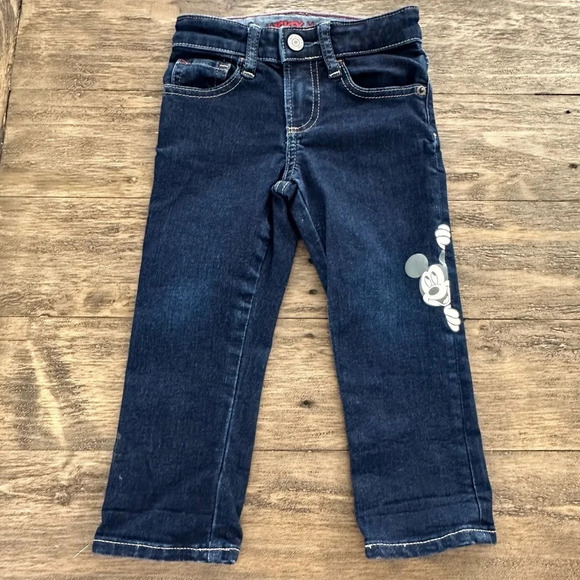 Baby Gap Kids X Disney Mickey Mouse 2T High Stretch Slim Jeans Boys Girls Blue - Picture 1 of 5